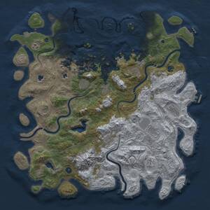 Thumbnail Rust Map: Procedural Map, Size: 5000, Seed: 861392882, 17 Monuments