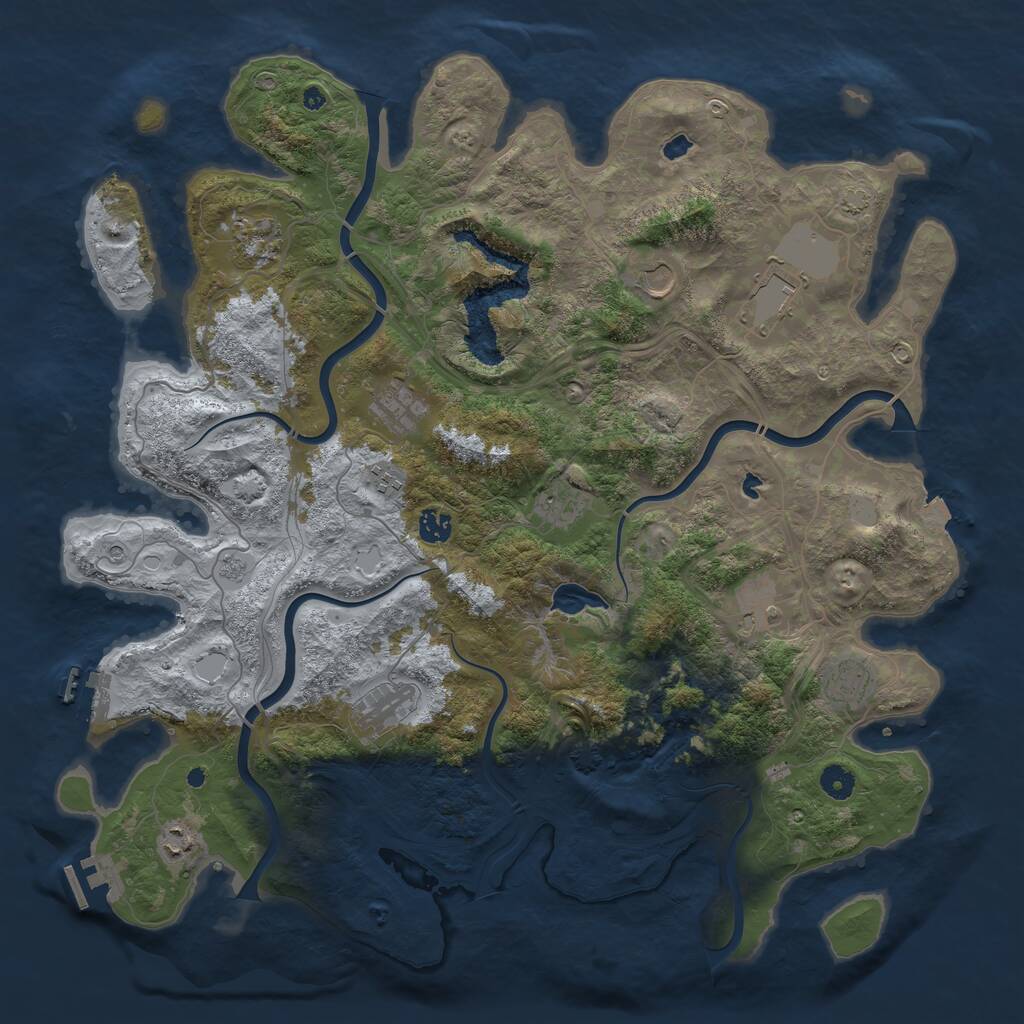 Rust Map: Procedural Map, Size: 4500, Seed: 209455, 17 Monuments