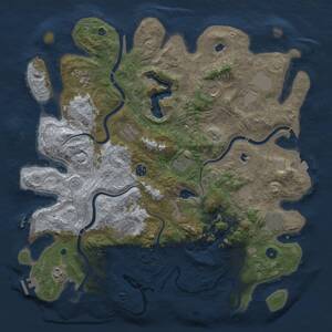 Thumbnail Rust Map: Procedural Map, Size: 4500, Seed: 209455, 17 Monuments