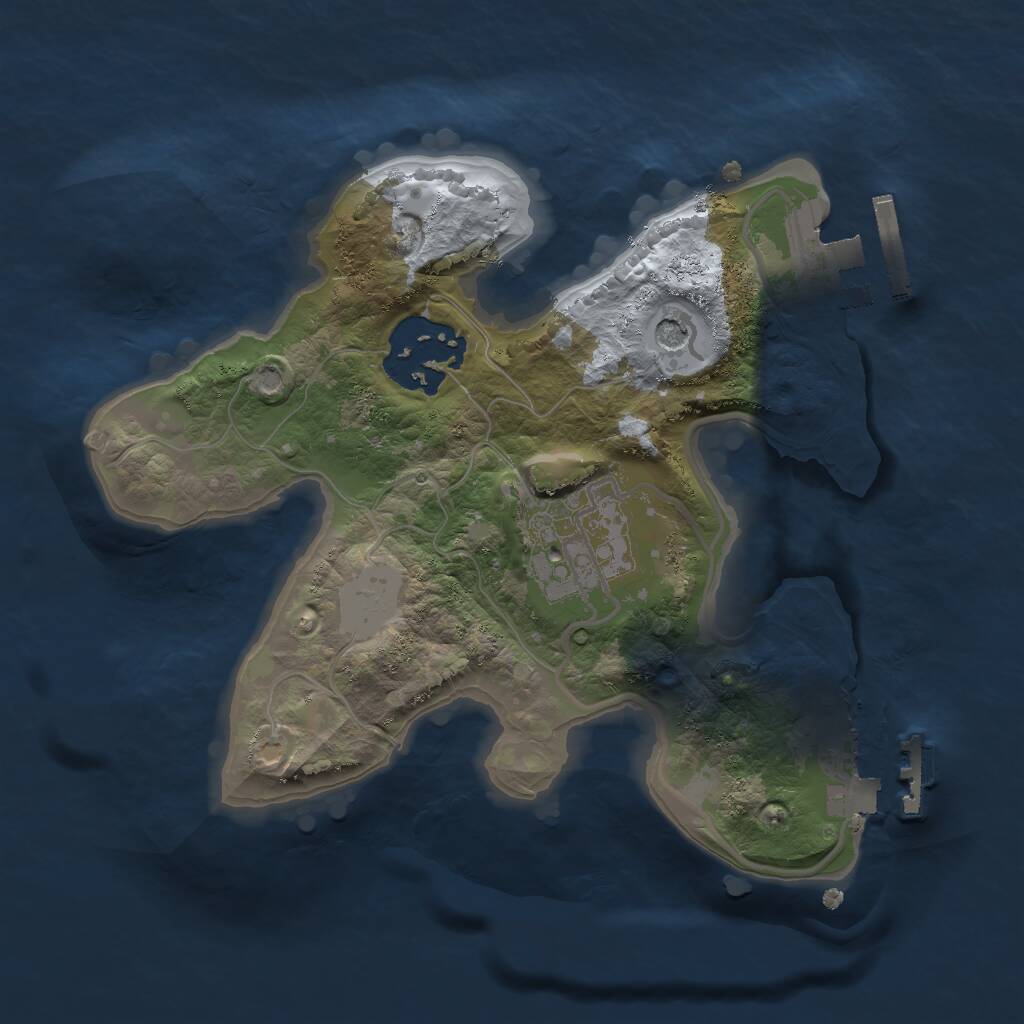 Rust Map: Procedural Map, Size: 2000, Seed: 1352272, 6 Monuments