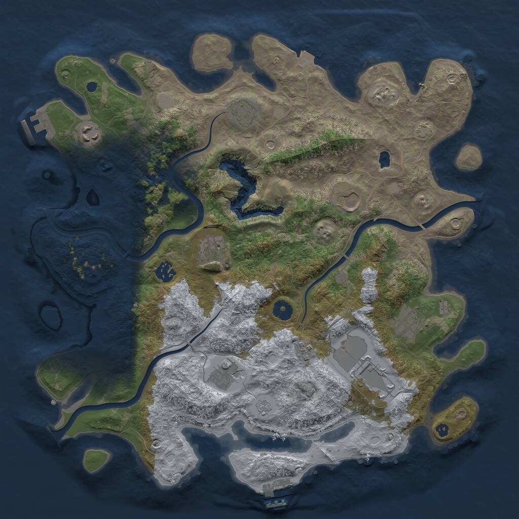 Rust Map: Procedural Map, Size: 4000, Seed: 1015165320, 15 Monuments