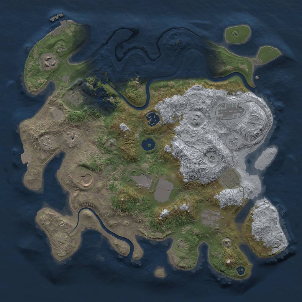 Rust Map: Procedural Map, Size: 3500, Seed: 54500, 14 Monuments