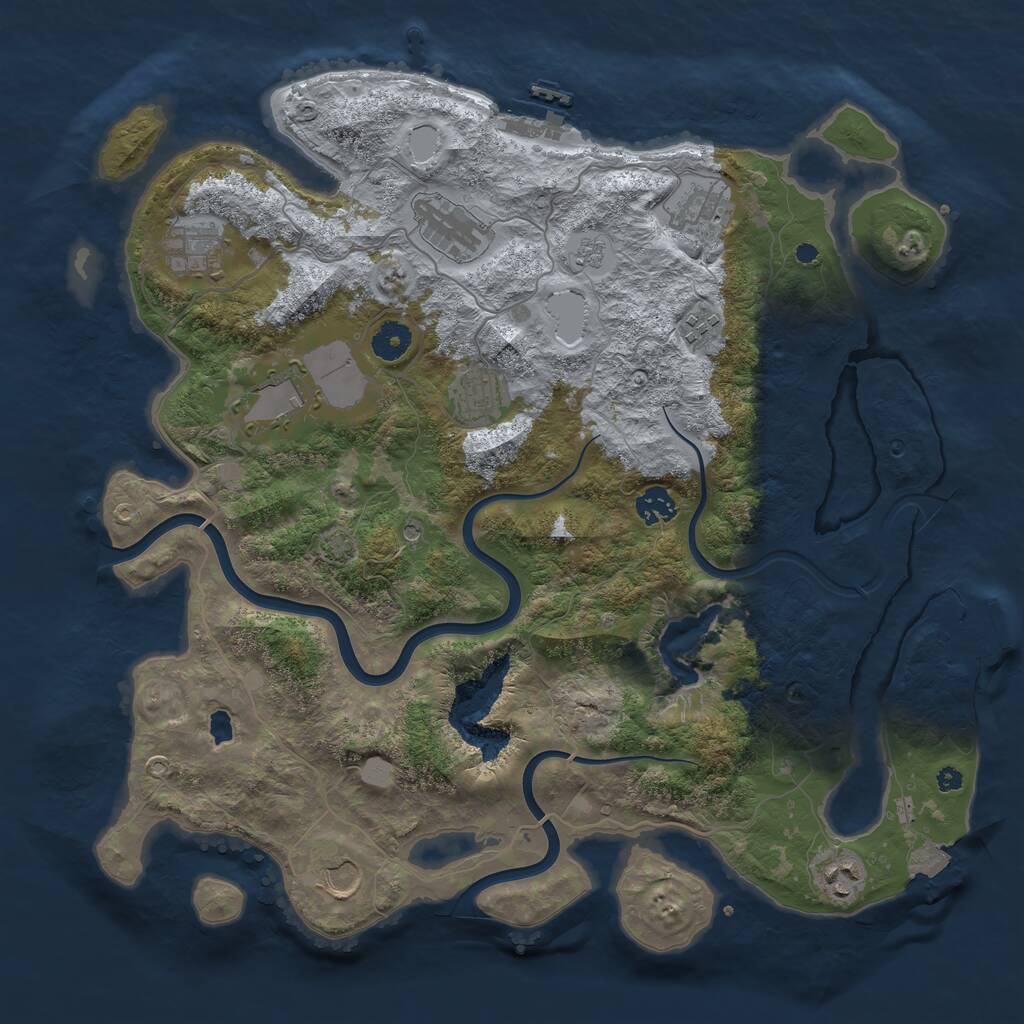 Rust Map: Procedural Map, Size: 4000, Seed: 752426876, 15 Monuments