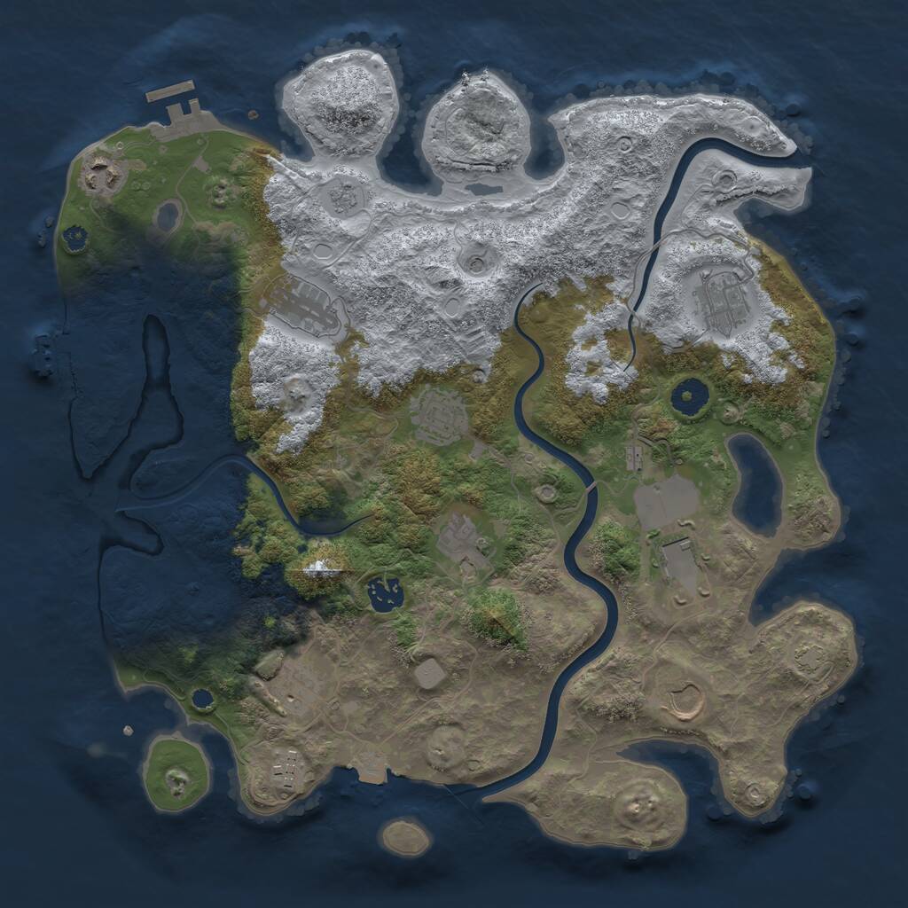 Rust Map: Procedural Map, Size: 3750, Seed: 1606431151, 16 Monuments