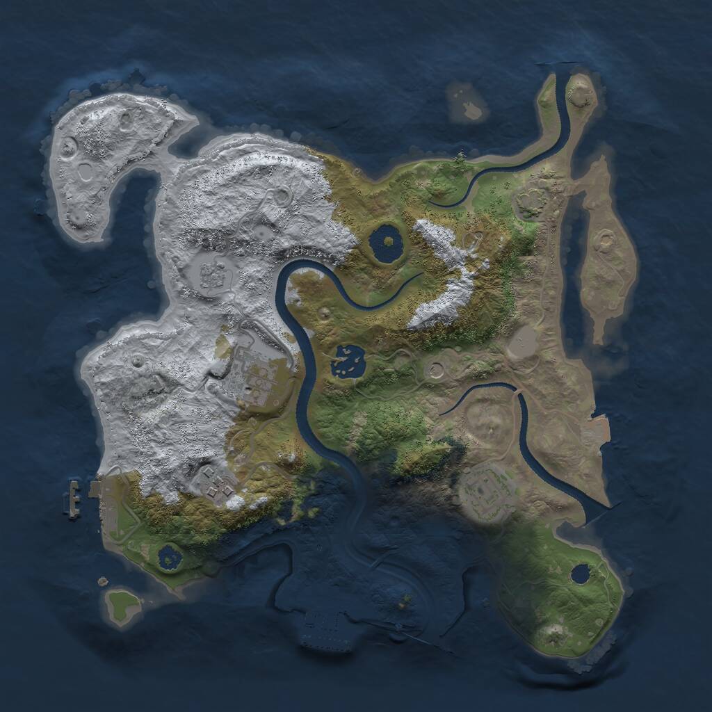 Rust Map: Procedural Map, Size: 3000, Seed: 1814994582, 10 Monuments