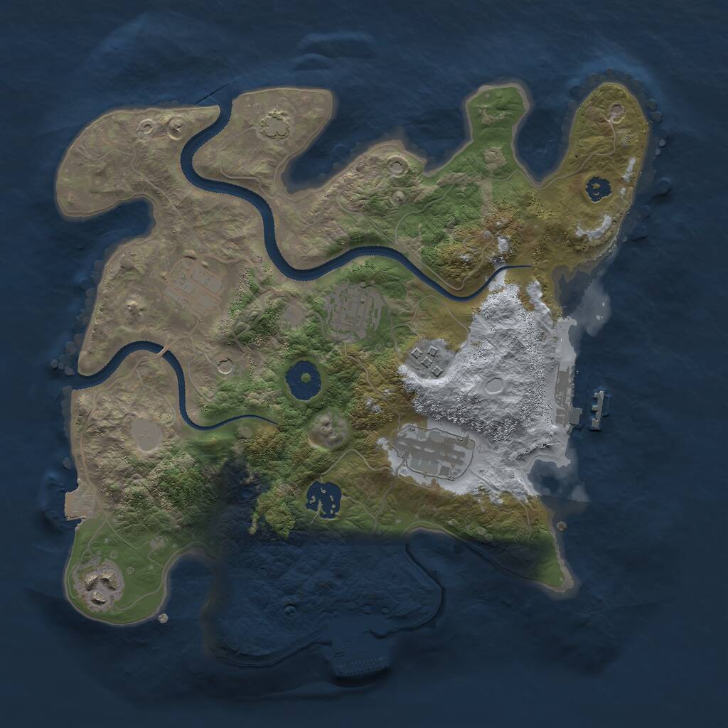 Rust Map: Procedural Map, Size: 3000, Seed: 1707263222, 11 Monuments