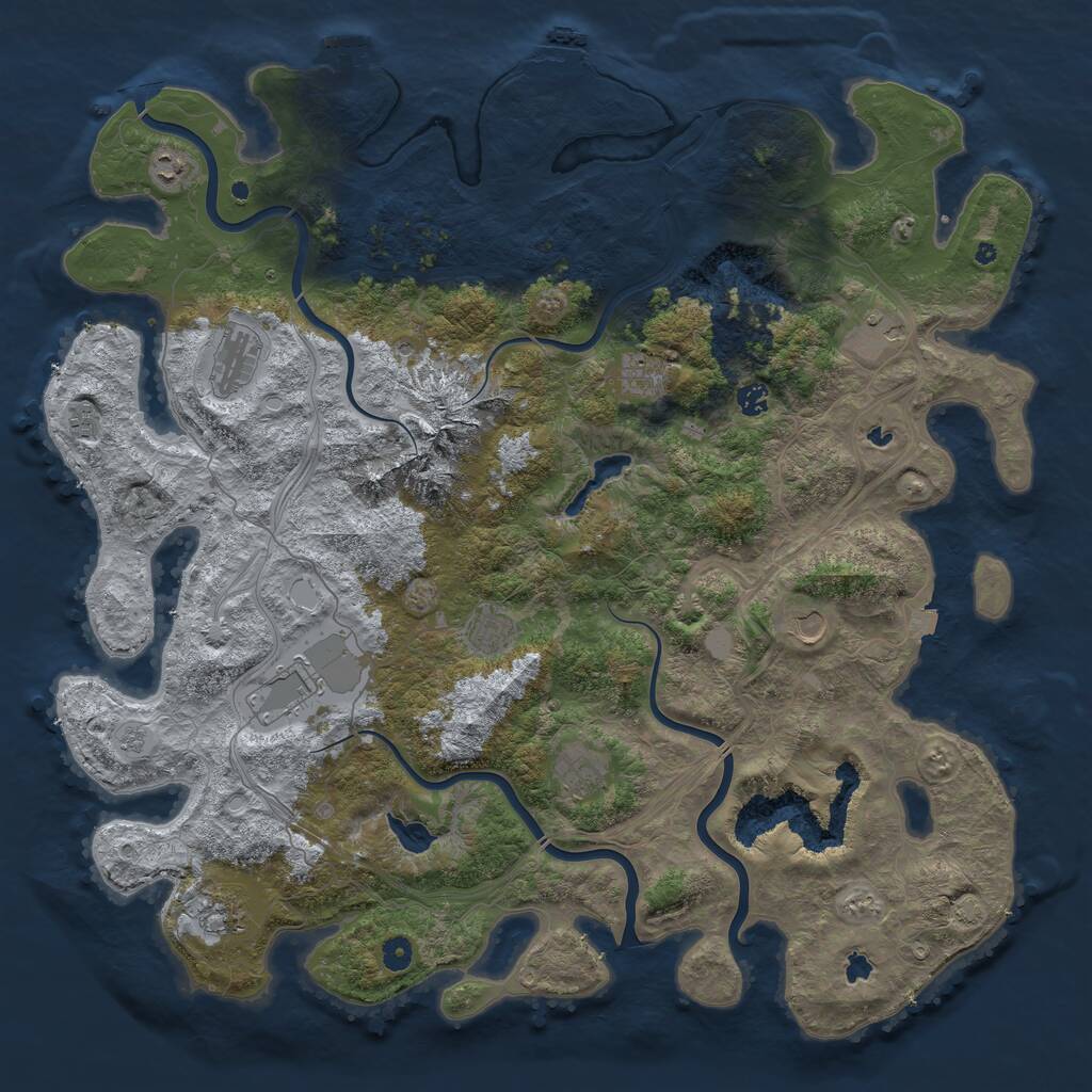 Rust Map: Procedural Map, Size: 5000, Seed: 2011890808, 17 Monuments
