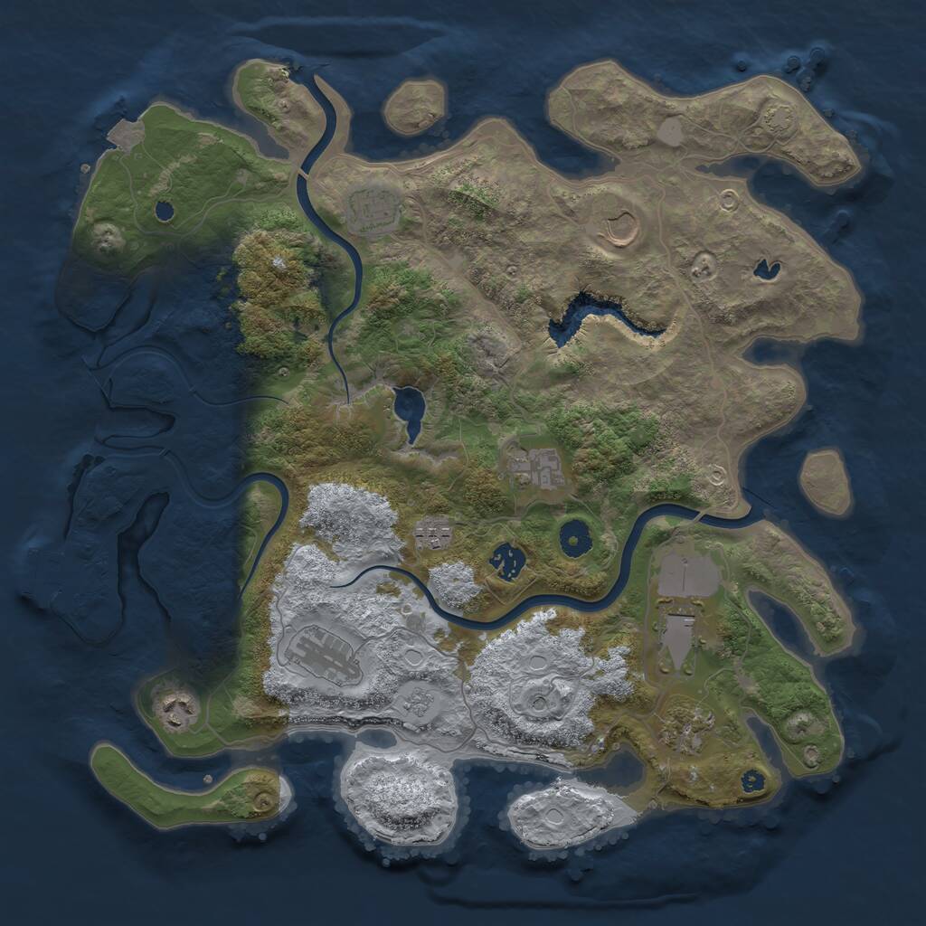 Rust Map: Procedural Map, Size: 4000, Seed: 1415048275, 14 Monuments