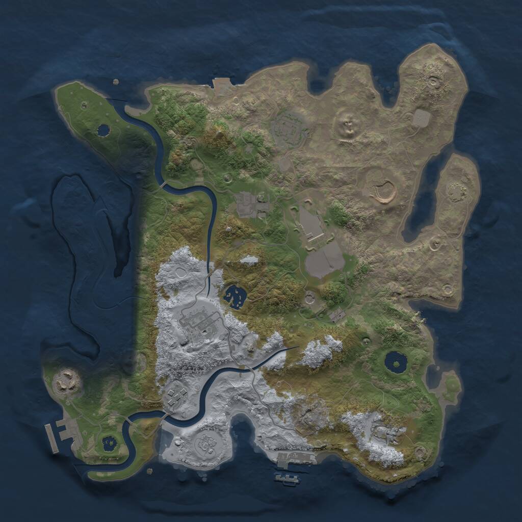 Rust Map: Procedural Map, Size: 3500, Seed: 4331, 15 Monuments