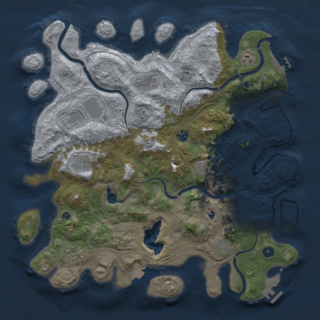 Rust Map: Procedural Map, Size: 4250, Seed: 2041140016, 15 Monuments