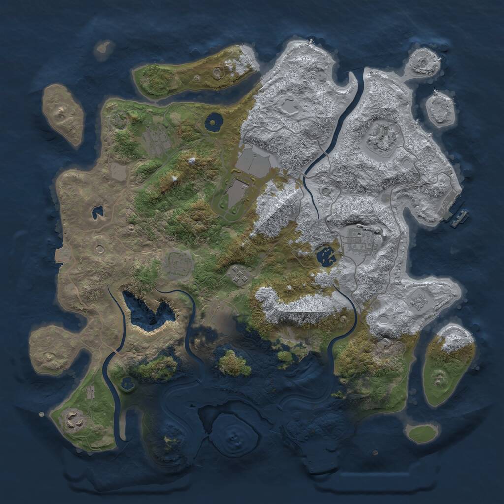 Rust Map: Procedural Map, Size: 4000, Seed: 1947497265, 15 Monuments