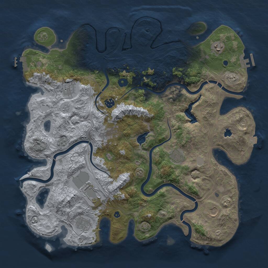 Rust Map: Procedural Map, Size: 4250, Seed: 1390896084, 15 Monuments