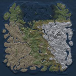 Thumbnail Rust Map: Procedural Map, Size: 6000, Seed: 690420, 17 Monuments