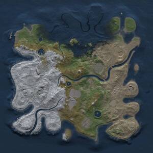Thumbnail Rust Map: Procedural Map, Size: 3500, Seed: 244055032, 14 Monuments