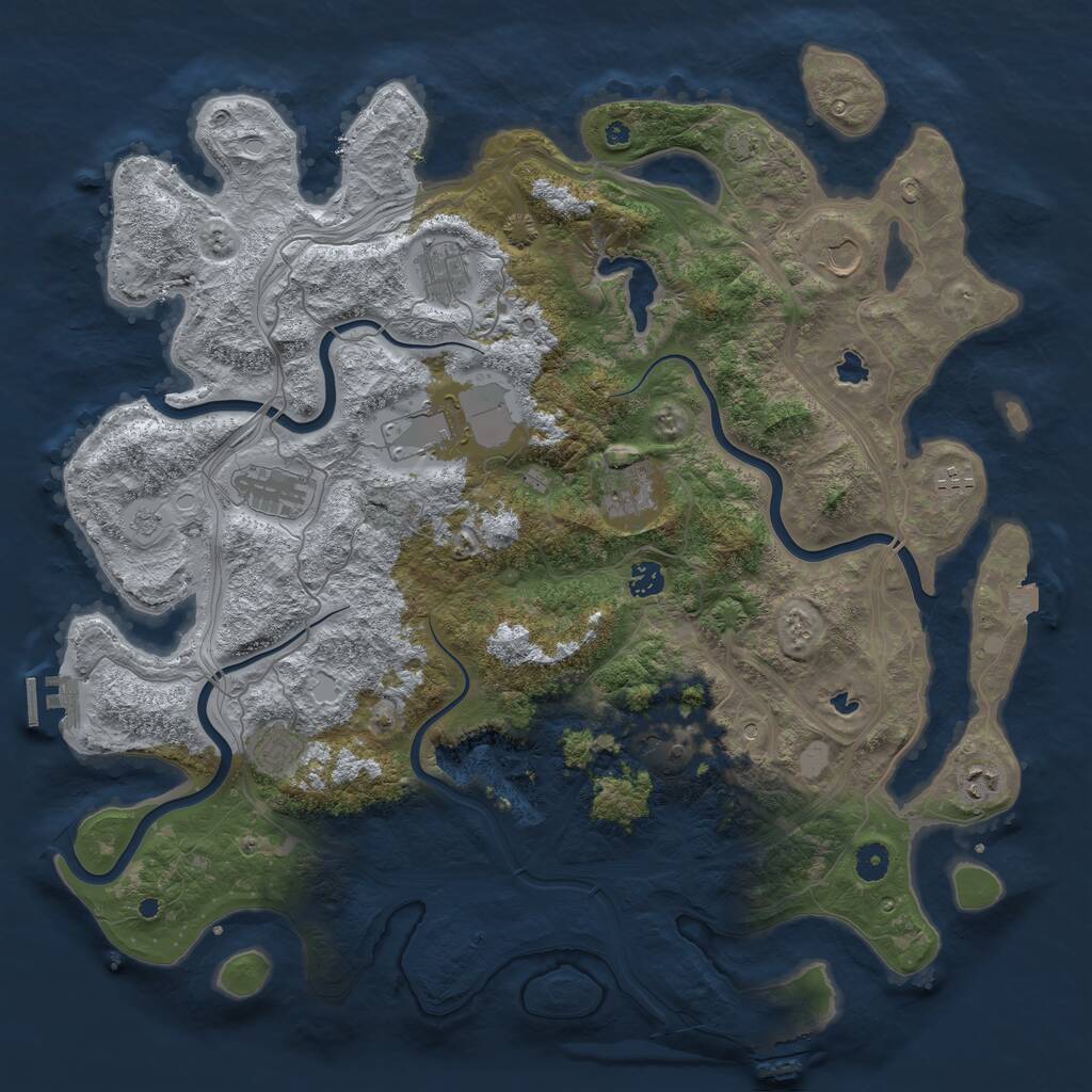 Rust Map: Procedural Map, Size: 4500, Seed: 1864258, 16 Monuments