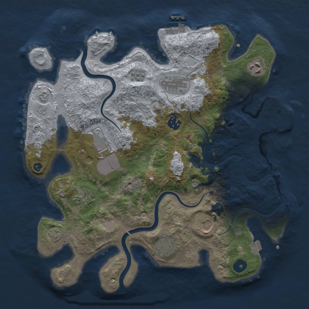Rust Map: Procedural Map, Size: 3500, Seed: 764051240, 14 Monuments