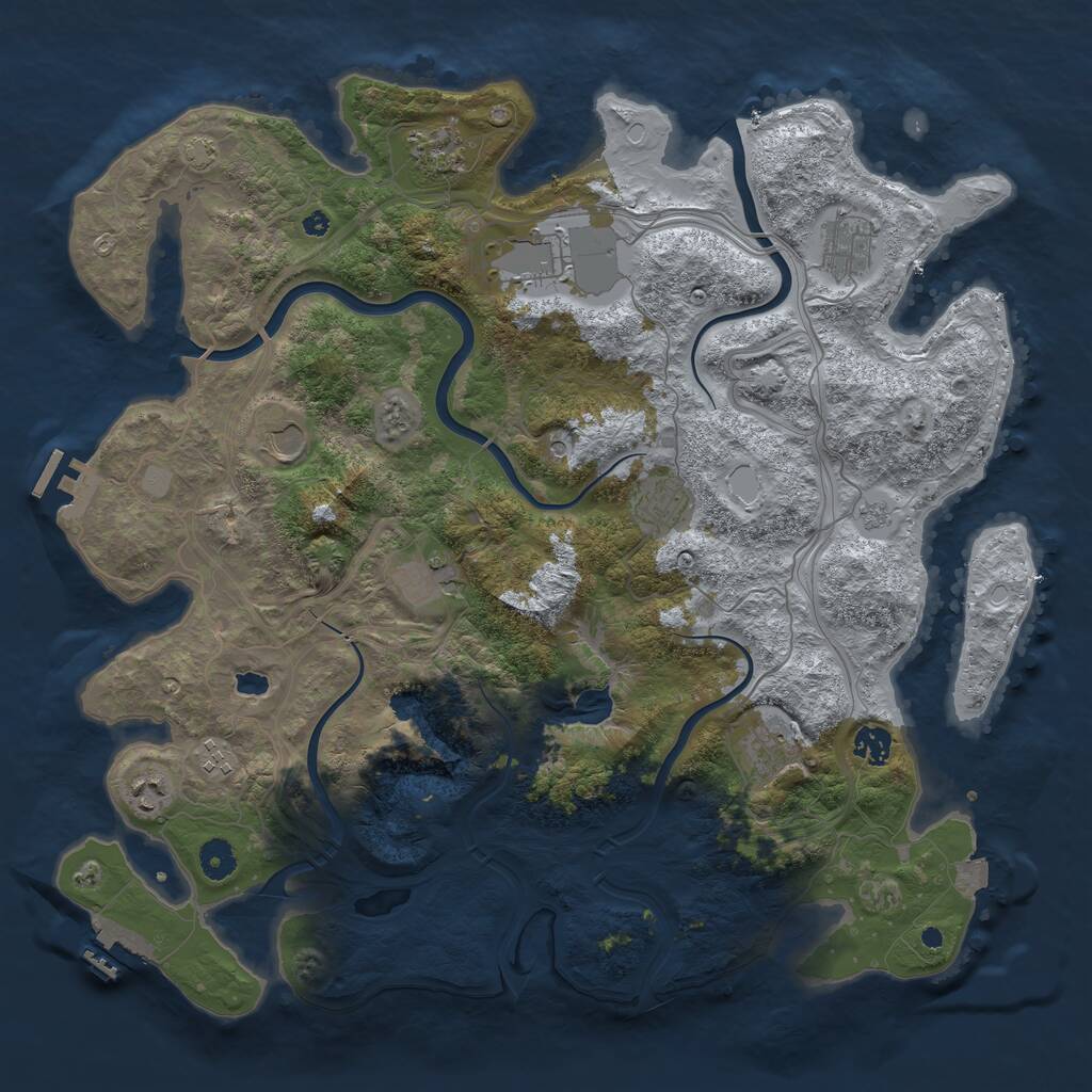 Rust Map: Procedural Map, Size: 4250, Seed: 1611306735, 16 Monuments