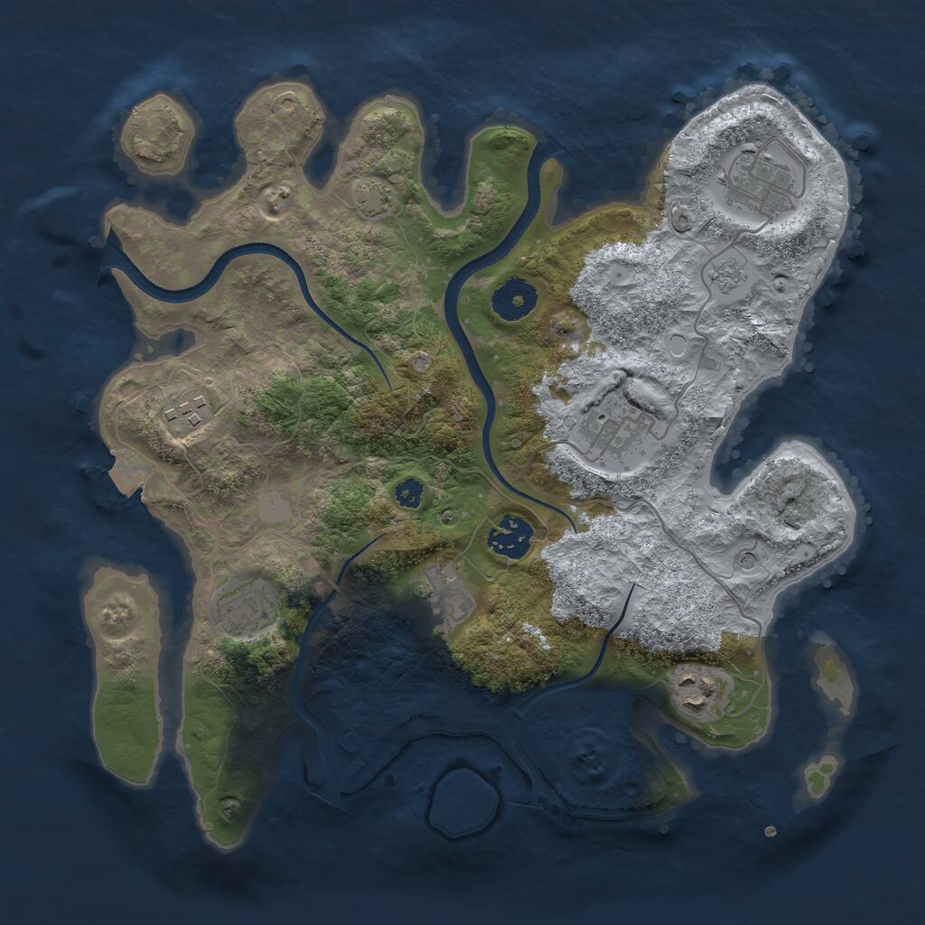 Rust Map: Procedural Map, Size: 3250, Seed: 987456321, 11 Monuments