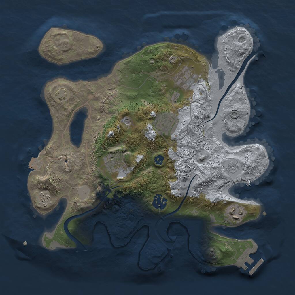 Rust Map: Procedural Map, Size: 3000, Seed: 1860213367, 11 Monuments