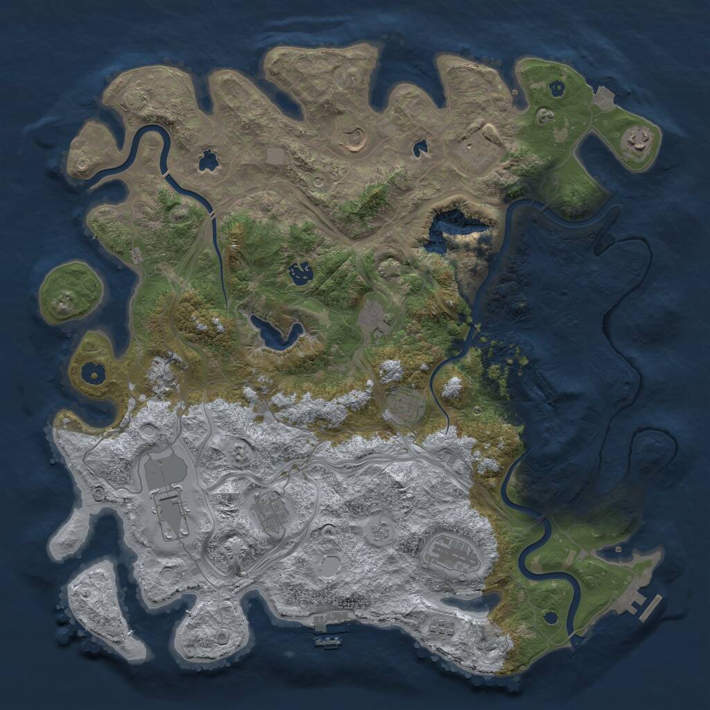 Rust Map: Procedural Map, Size: 4500, Seed: 1551565130, 17 Monuments