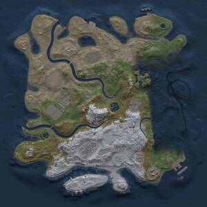 Thumbnail Rust Map: Procedural Map, Size: 3500, Seed: 1746293896, 14 Monuments