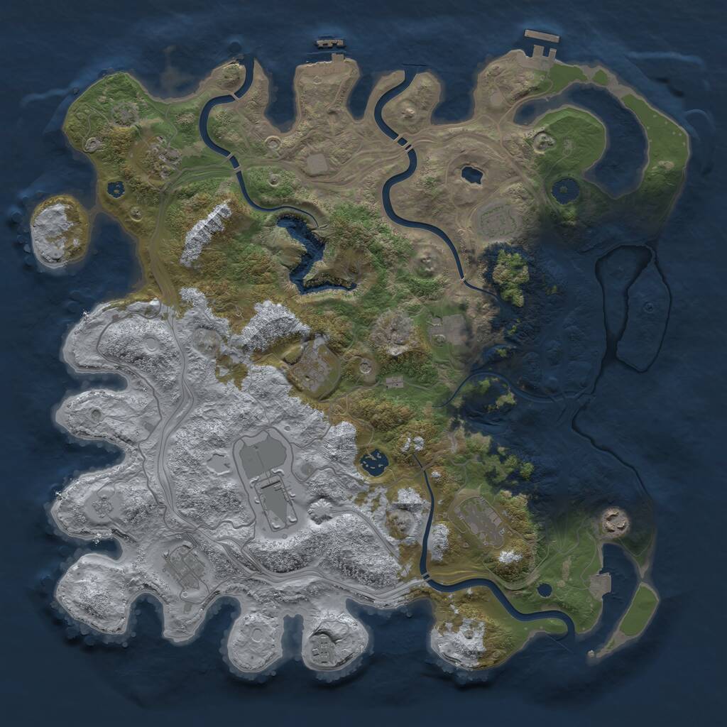 Rust Map: Procedural Map, Size: 4250, Seed: 47684189, 16 Monuments