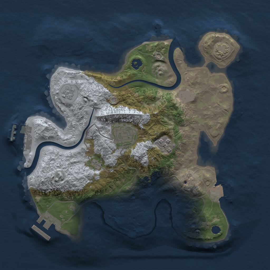 Rust Map: Procedural Map, Size: 2550, Seed: 274740987, 7 Monuments