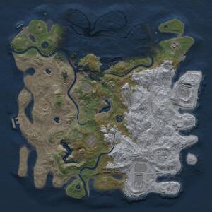 Thumbnail Rust Map: Procedural Map, Size: 4500, Seed: 192958560, 16 Monuments