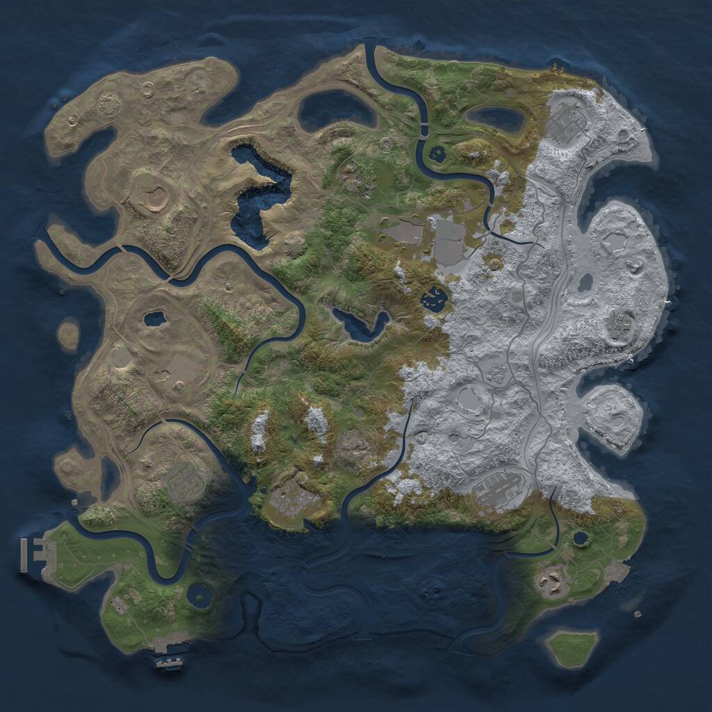 Rust Map: Procedural Map, Size: 4250, Seed: 155642221, 17 Monuments