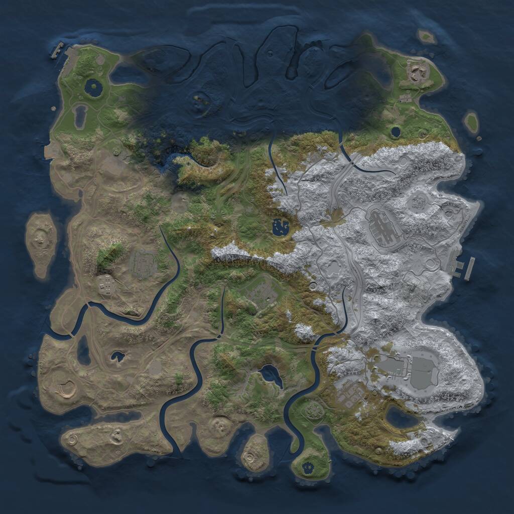 Rust Map: Procedural Map, Size: 4350, Seed: 1686176672, 16 Monuments