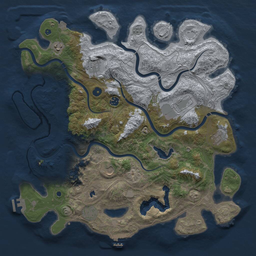 Rust Map: Procedural Map, Size: 4250, Seed: 307894536, 14 Monuments