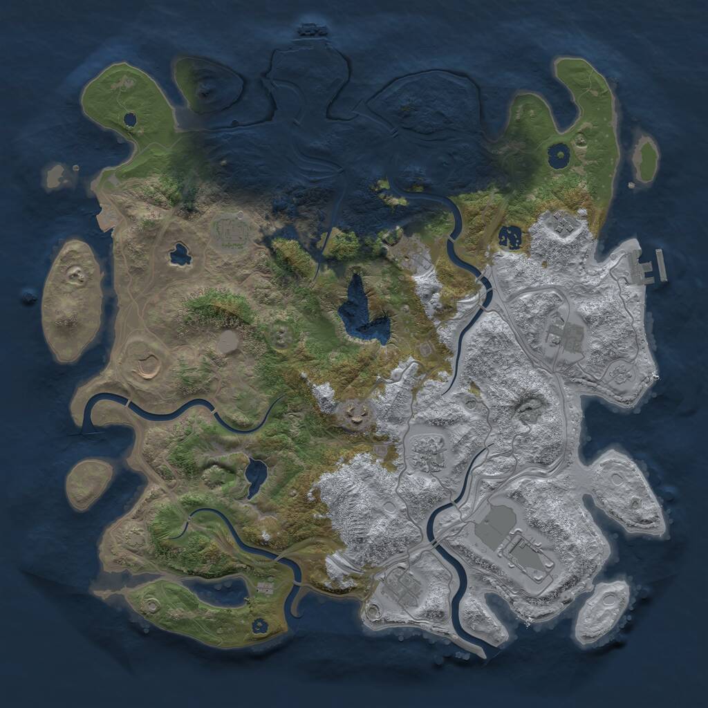 Rust Map: Procedural Map, Size: 4350, Seed: 1012026, 16 Monuments