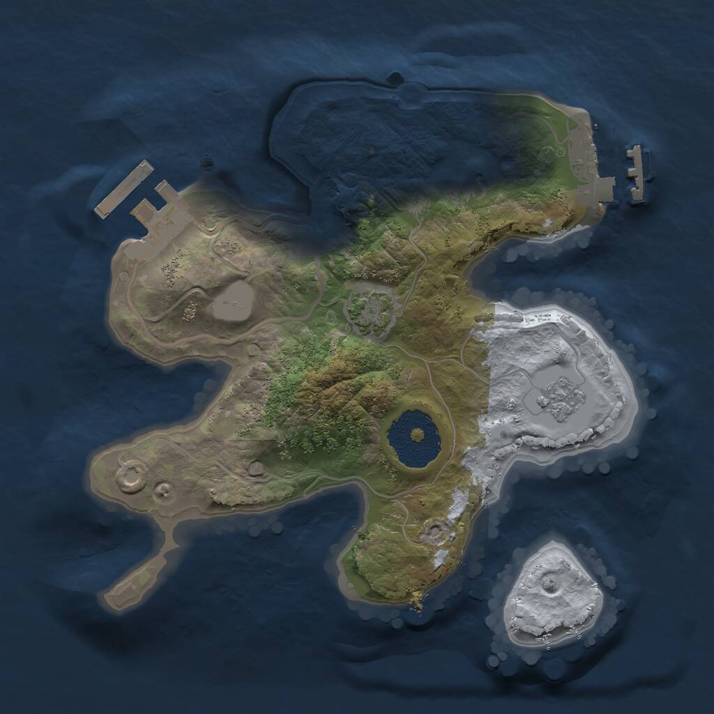 Rust Map: Procedural Map, Size: 2000, Seed: 97711484, 5 Monuments