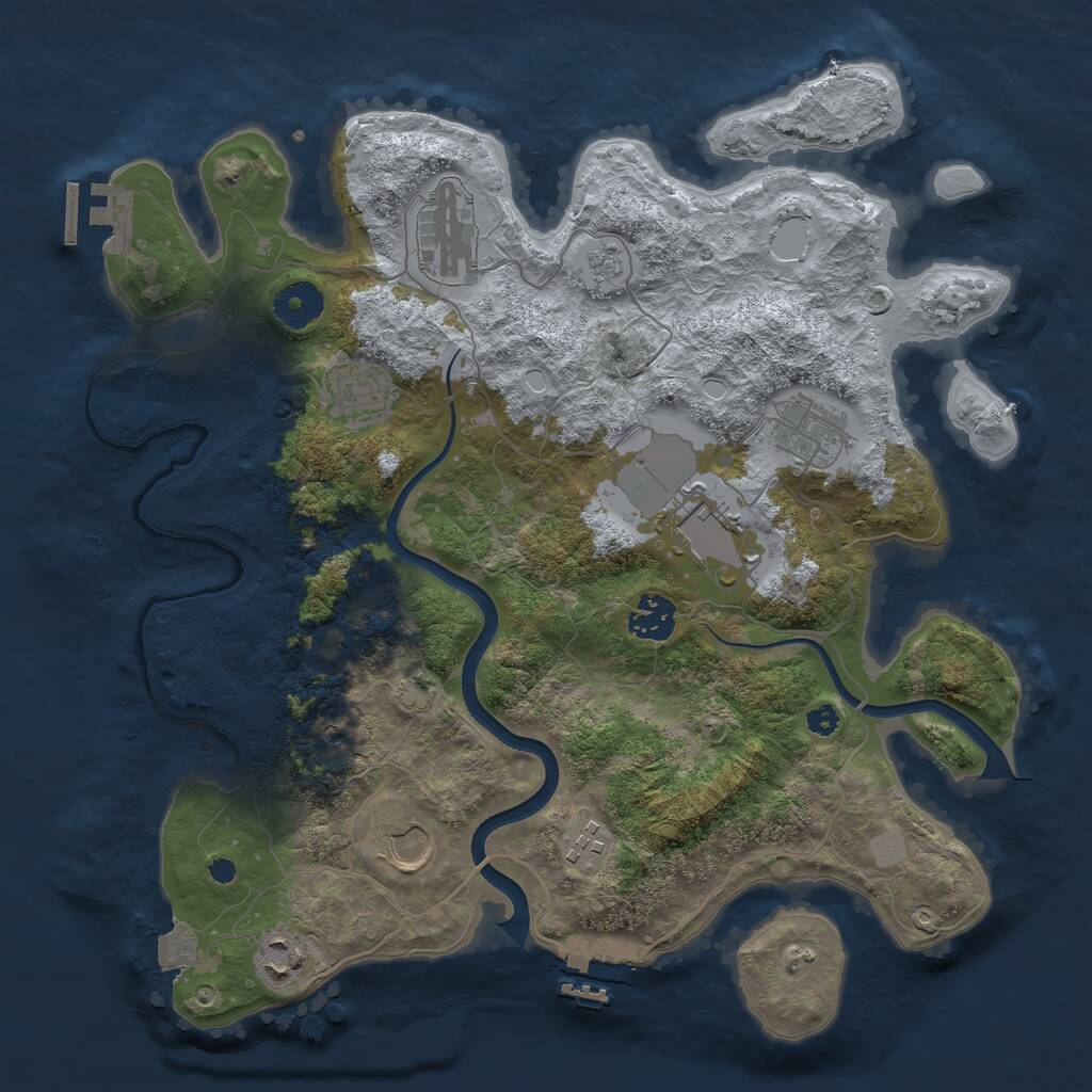 Rust Map: Procedural Map, Size: 3500, Seed: 902068720, 14 Monuments