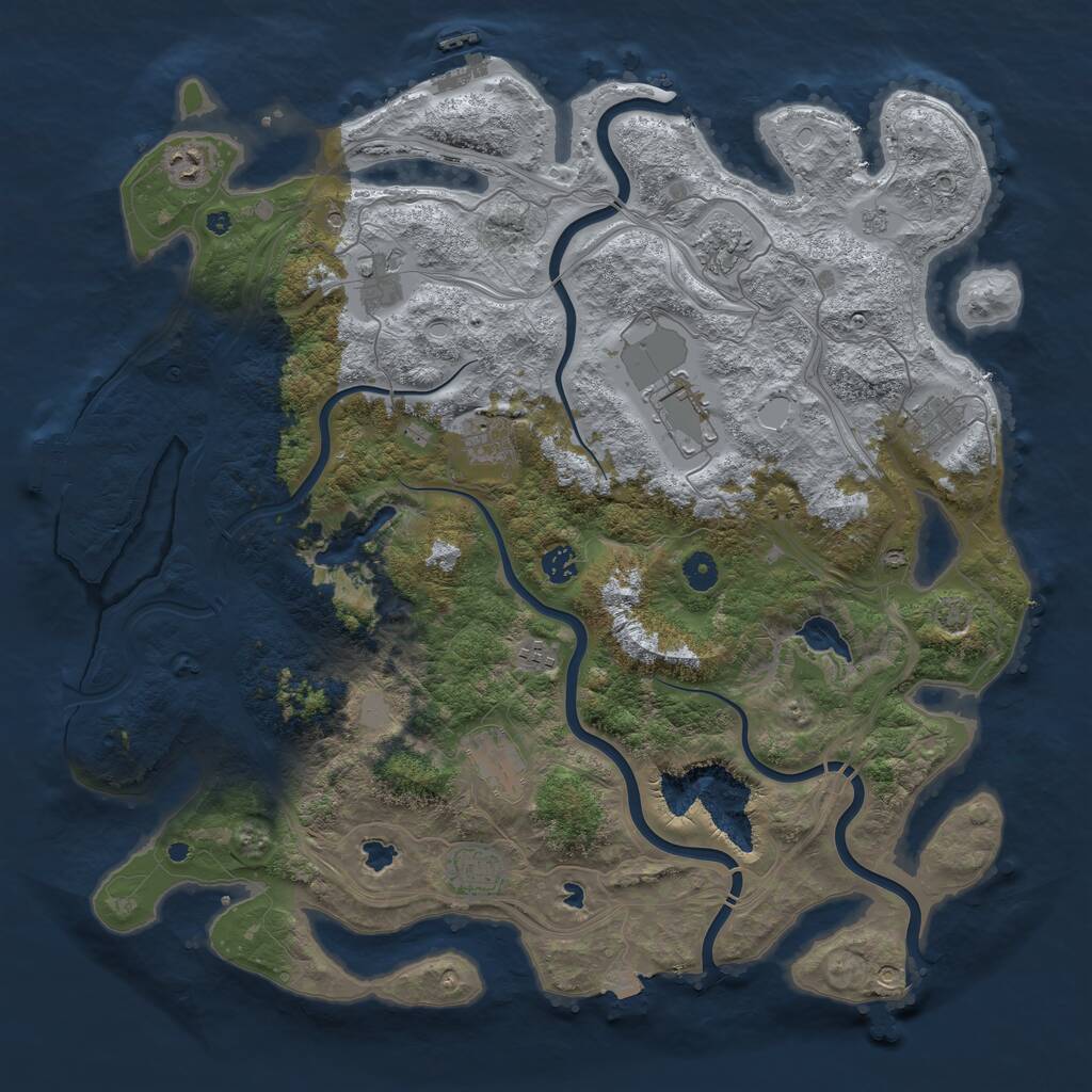 Rust Map: Procedural Map, Size: 4500, Seed: 1973695928, 16 Monuments