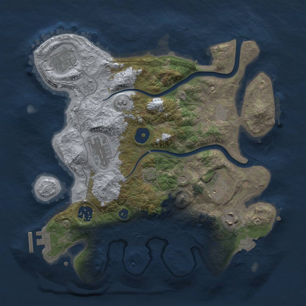 Rust Map: Procedural Map, Size: 3000, Seed: 27771, 10 Monuments