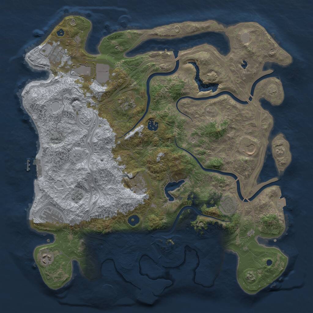 Rust Map: Procedural Map, Size: 4250, Seed: 1289664214, 16 Monuments