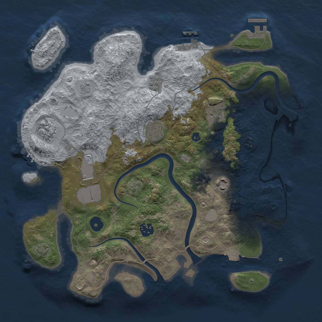 Rust Map: Procedural Map, Size: 3500, Seed: 1950450974, 13 Monuments