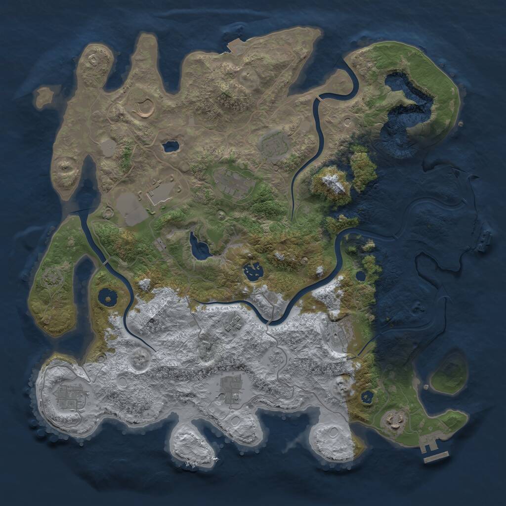 Rust Map: Procedural Map, Size: 4000, Seed: 601845764, 16 Monuments