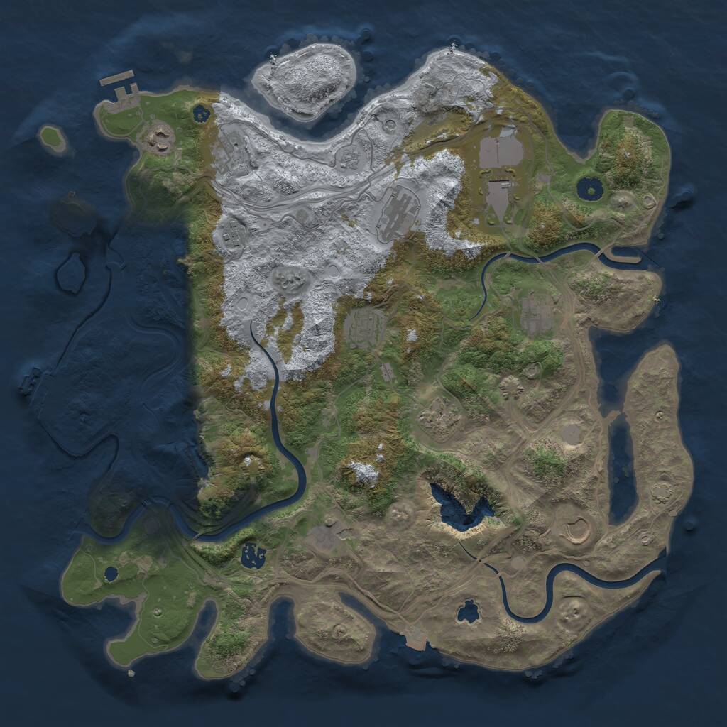 Rust Map: Procedural Map, Size: 4250, Seed: 1190809535, 17 Monuments