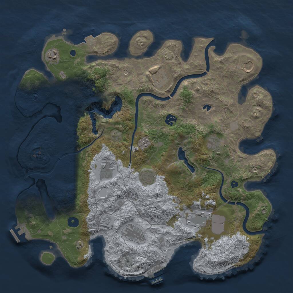 Rust Map: Procedural Map, Size: 4000, Seed: 2469921, 16 Monuments