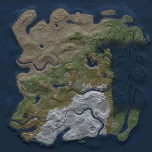 Thumbnail Rust Map: Procedural Map, Size: 4500, Seed: 1186339776, 16 Monuments