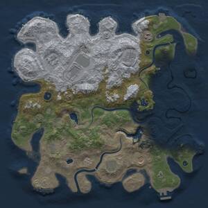 Thumbnail Rust Map: Procedural Map, Size: 4000, Seed: 1847514483, 15 Monuments