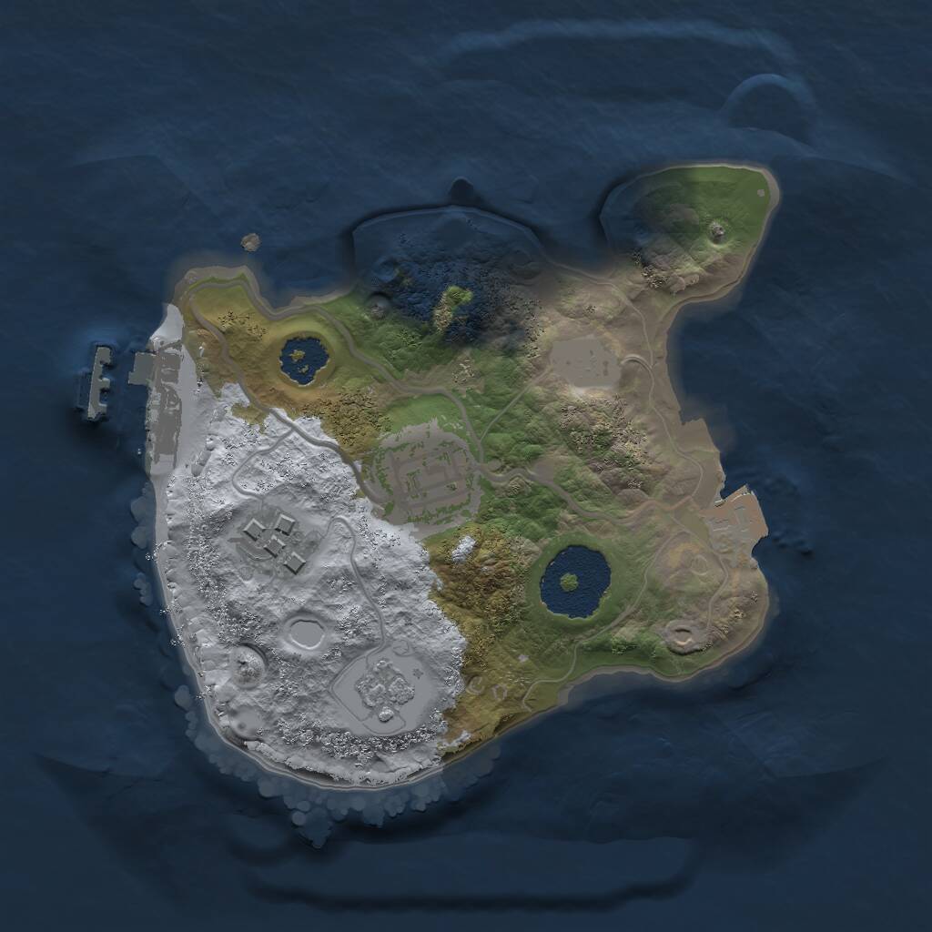 Rust Map: Procedural Map, Size: 2000, Seed: 1185920540, 5 Monuments