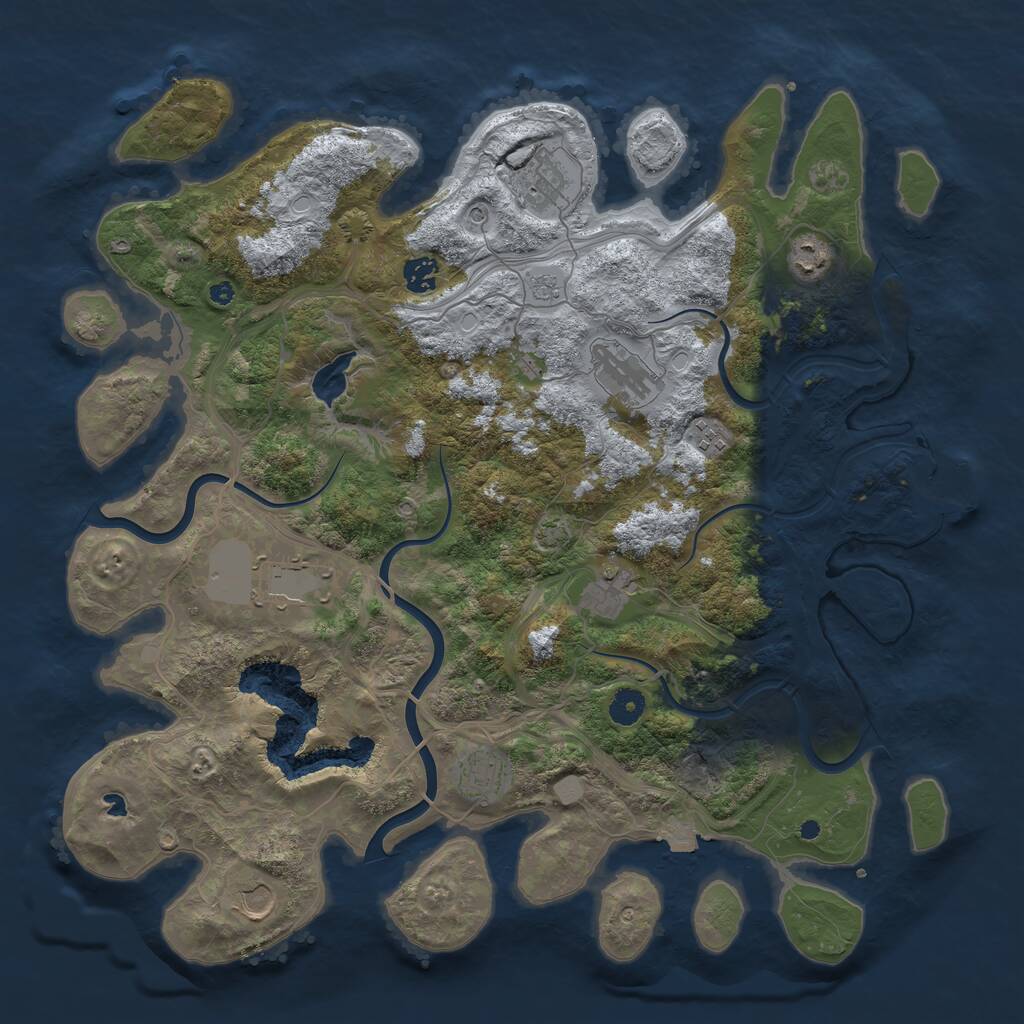 Rust Map: Procedural Map, Size: 4250, Seed: 1714034122, 14 Monuments