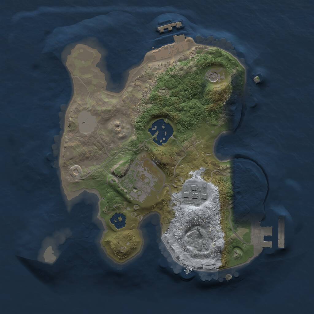 Rust Map: Procedural Map, Size: 2000, Seed: 2099416778, 7 Monuments