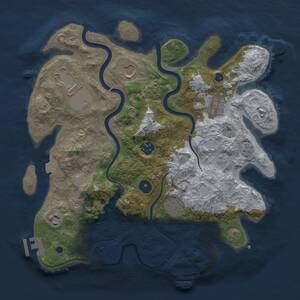 Thumbnail Rust Map: Procedural Map, Size: 3500, Seed: 875294115, 13 Monuments