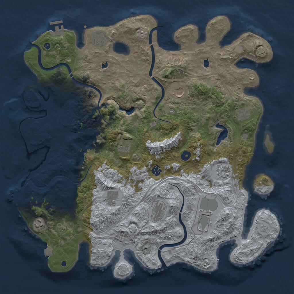 Rust Map: Procedural Map, Size: 4550, Seed: 50000, 17 Monuments