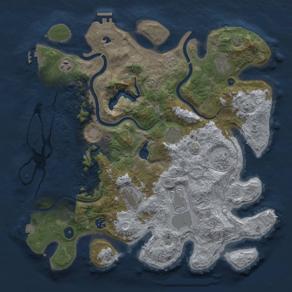 Rust Map: Procedural Map, Size: 4000, Seed: 11567, 14 Monuments