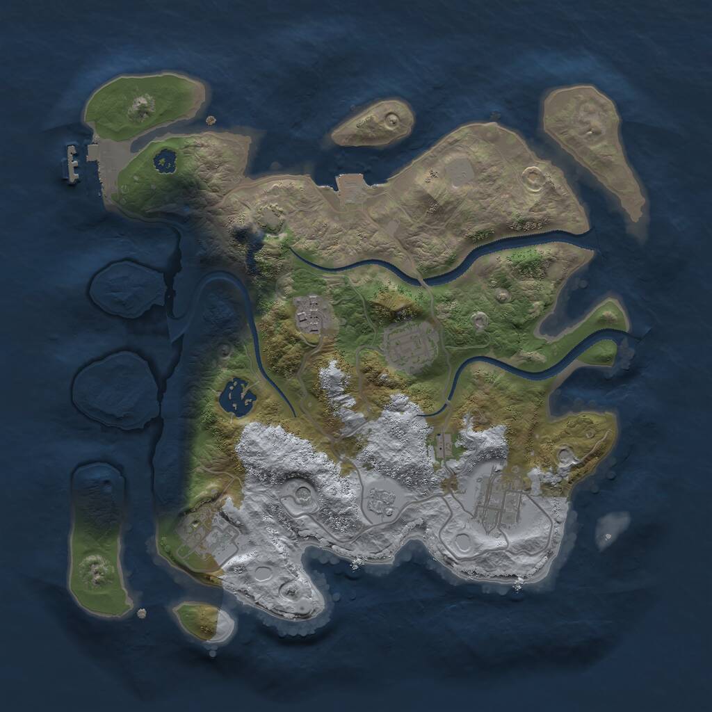 Rust Map: Procedural Map, Size: 3000, Seed: 686978662, 10 Monuments